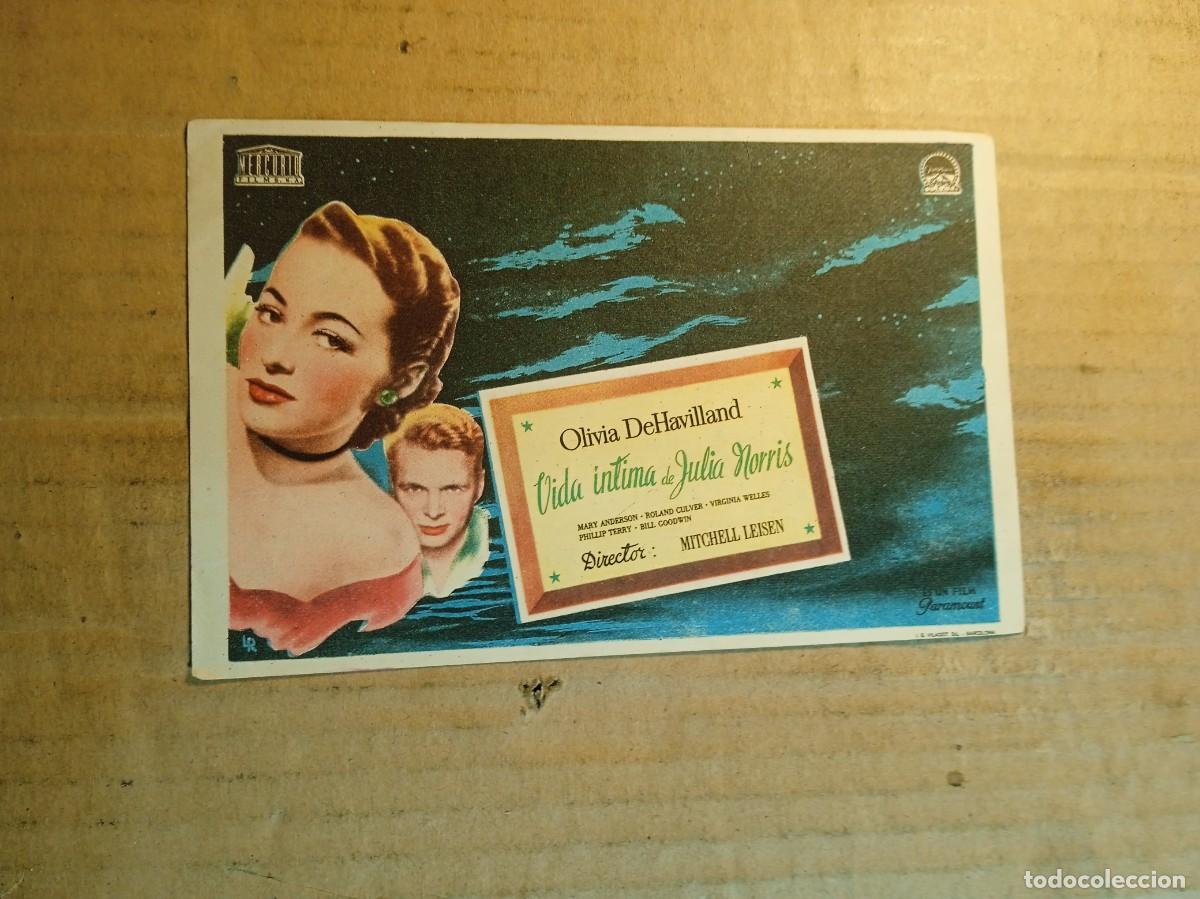 Kino: FOLLETO DE MANO CON PUBLICIDAD VIDA INTIMA DE JULIA MORRIS