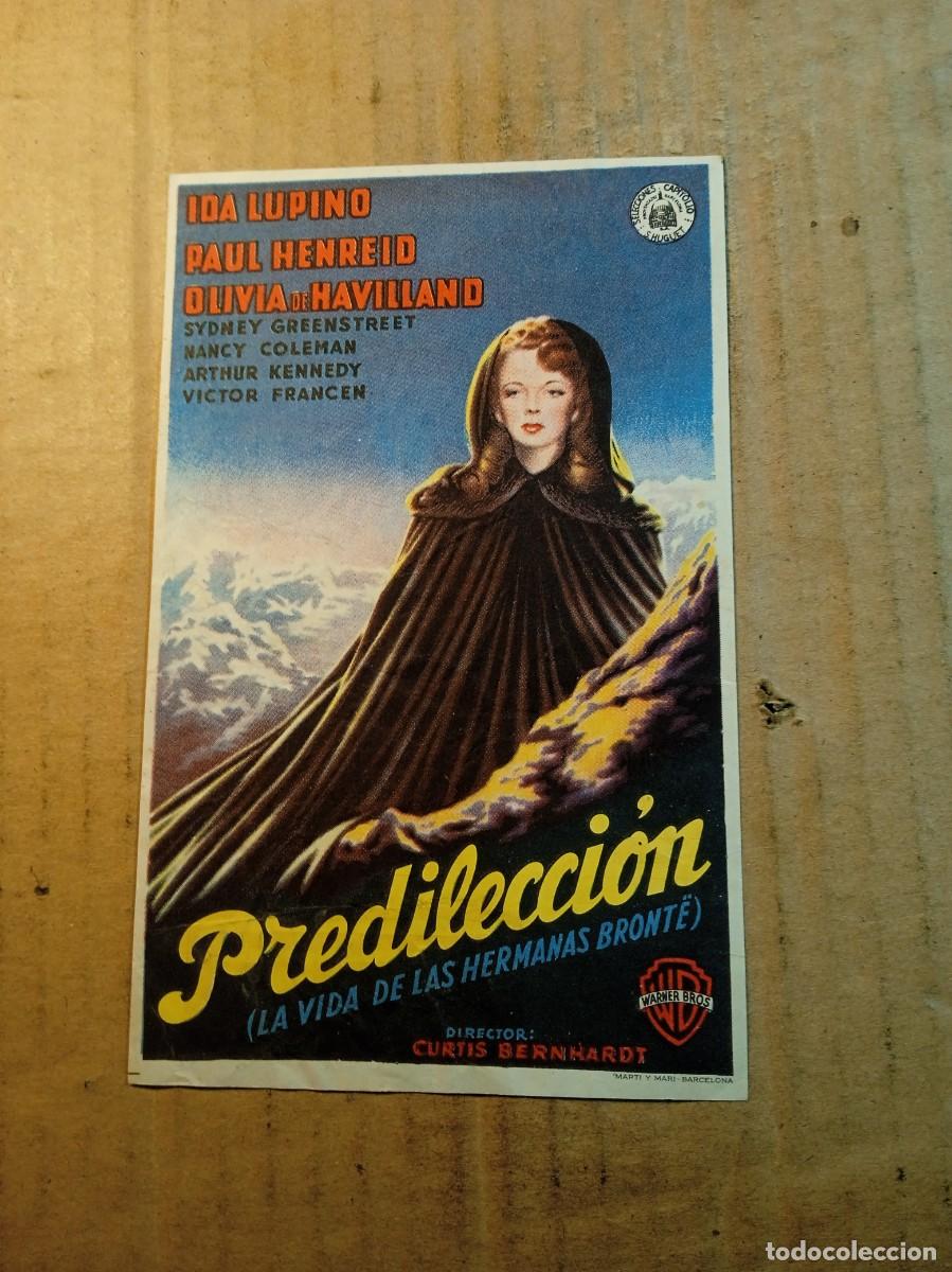 Kino: FOLLETO DE MANO CON PUBLICIDAD PREDILECCI&Oacute;N LA VIDA DE LAS HERMANAS BRONTE