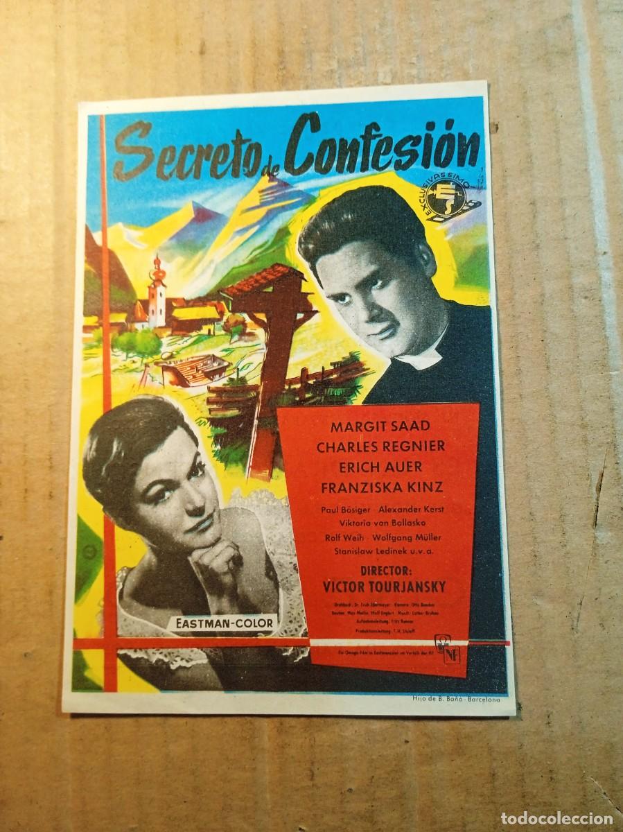 Kino: FOLLETO DE MANO CON PUBLICIDAD SECRETO DE CONFESION