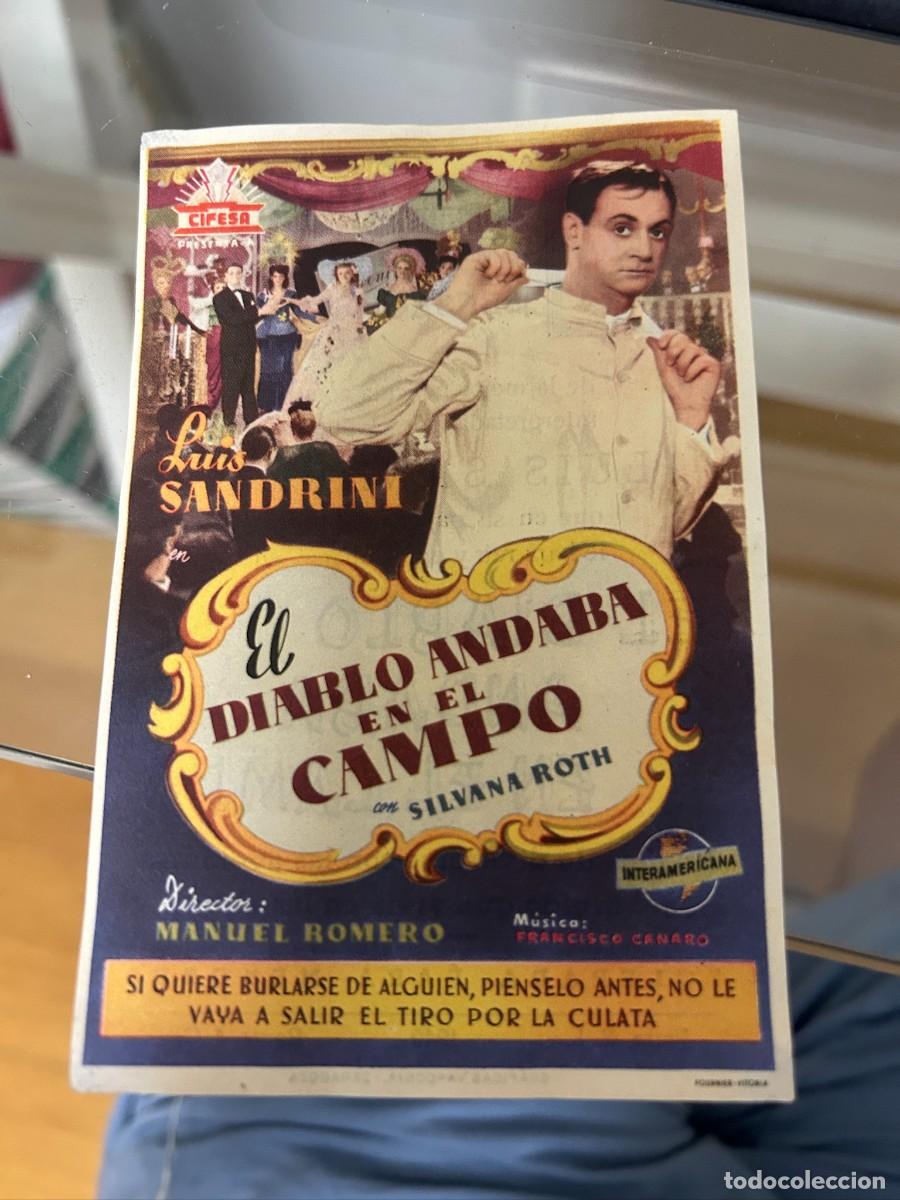 Cine: &ordm;510 el diablo andaba enel campo cine alhambra zaragoza con publicidad buen estado