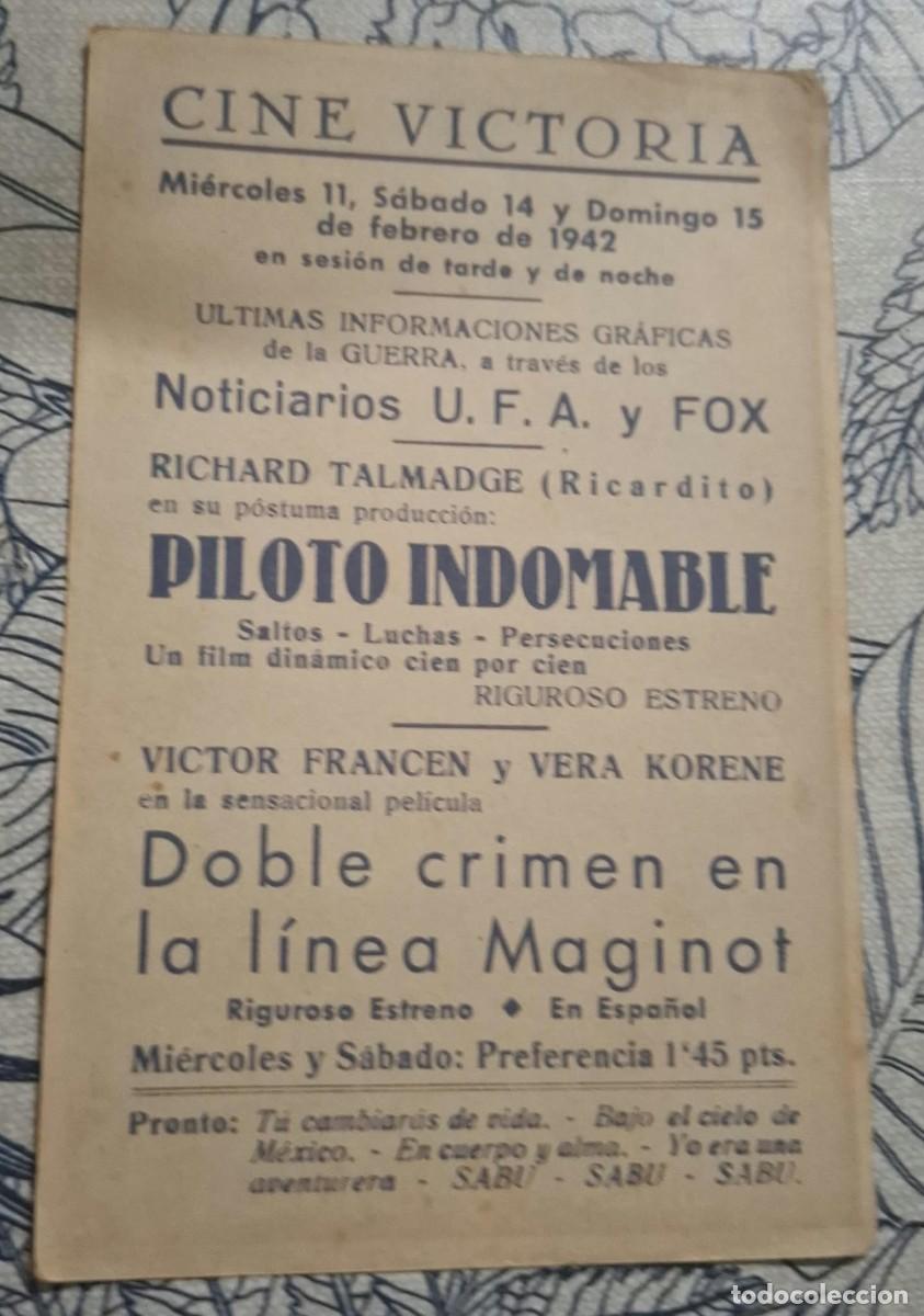 Cine: DOBLE CRIMEN EN LA LINEA MAGINOT - PROGRAMA DE CINE - Foto 2