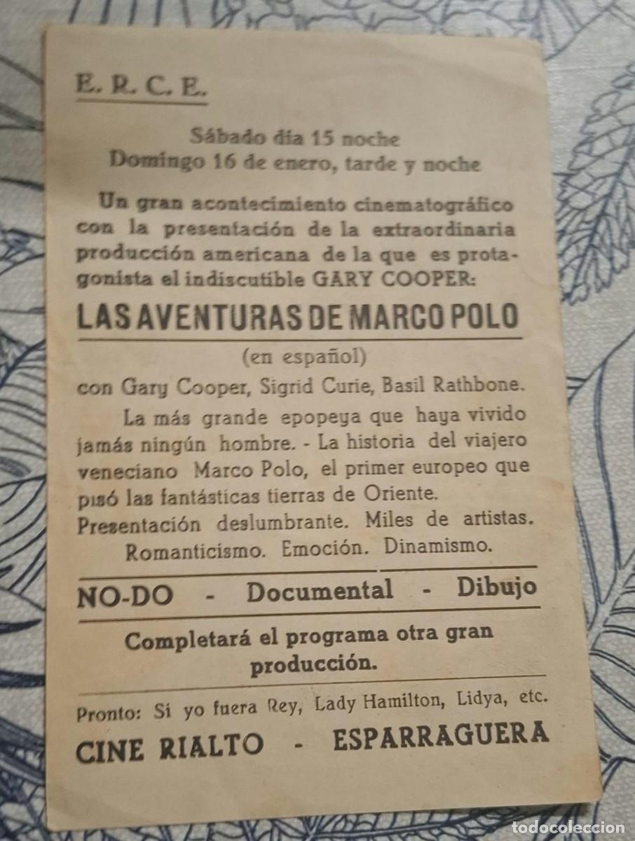 Cine: LAS AVENTURAS DE MARCO POLO - PROGRAMA DE CINE - Foto 2