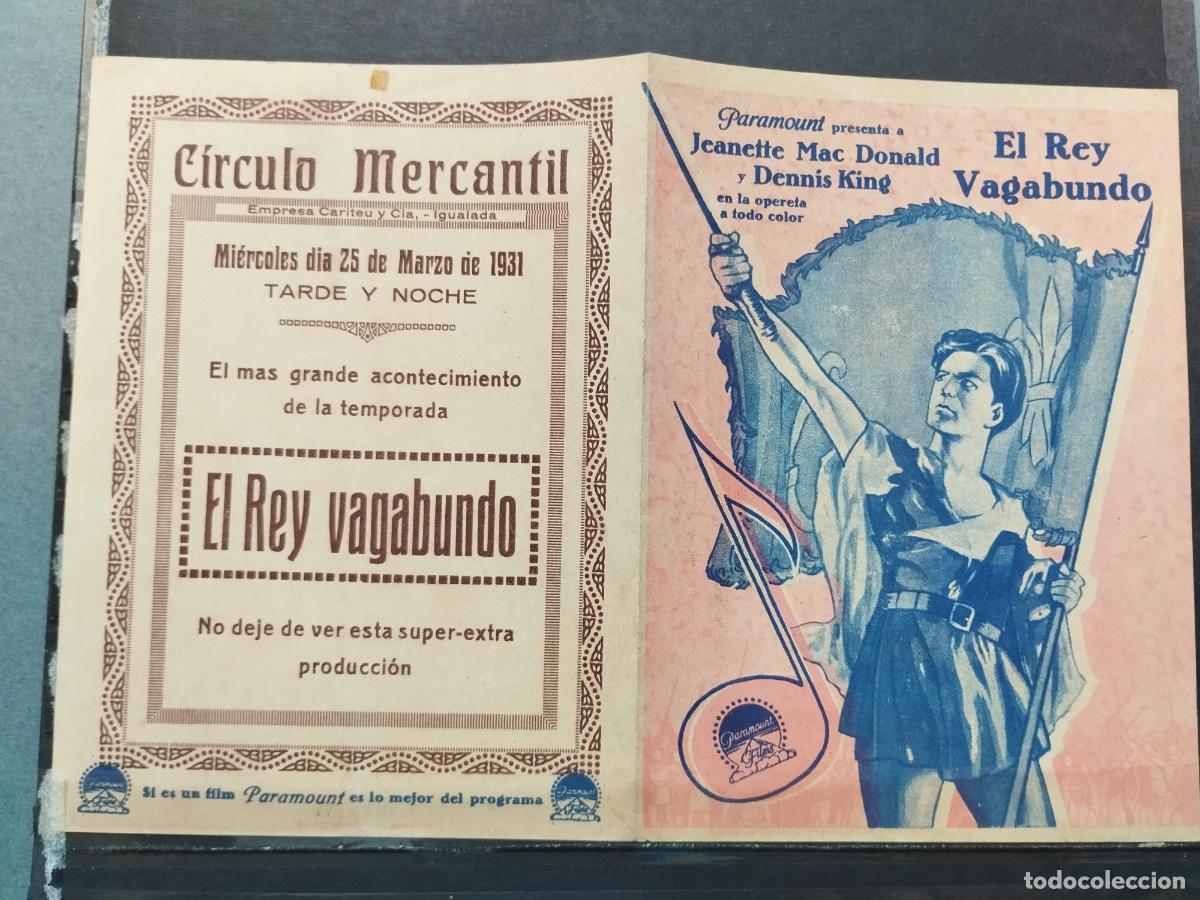 Flyers Publicitaires de Films Anciens: BZB PROGRAMA DE CINE. DOBLE. EL REY VAGABUNDO. PEQUE&Ntilde;A MARCA DE CELO EN REVERSO.