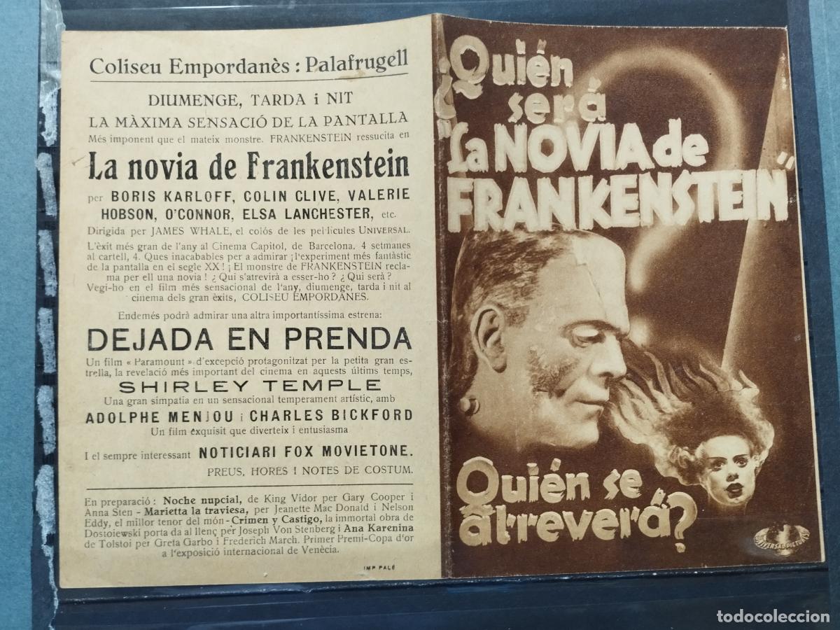 Flyers Publicitaires de Films Anciens: BZB PROGRAMA DE CINE. DOBLE. LA NOVIA DE FRANKENSTEIN. CON BORIS KARLOFF.