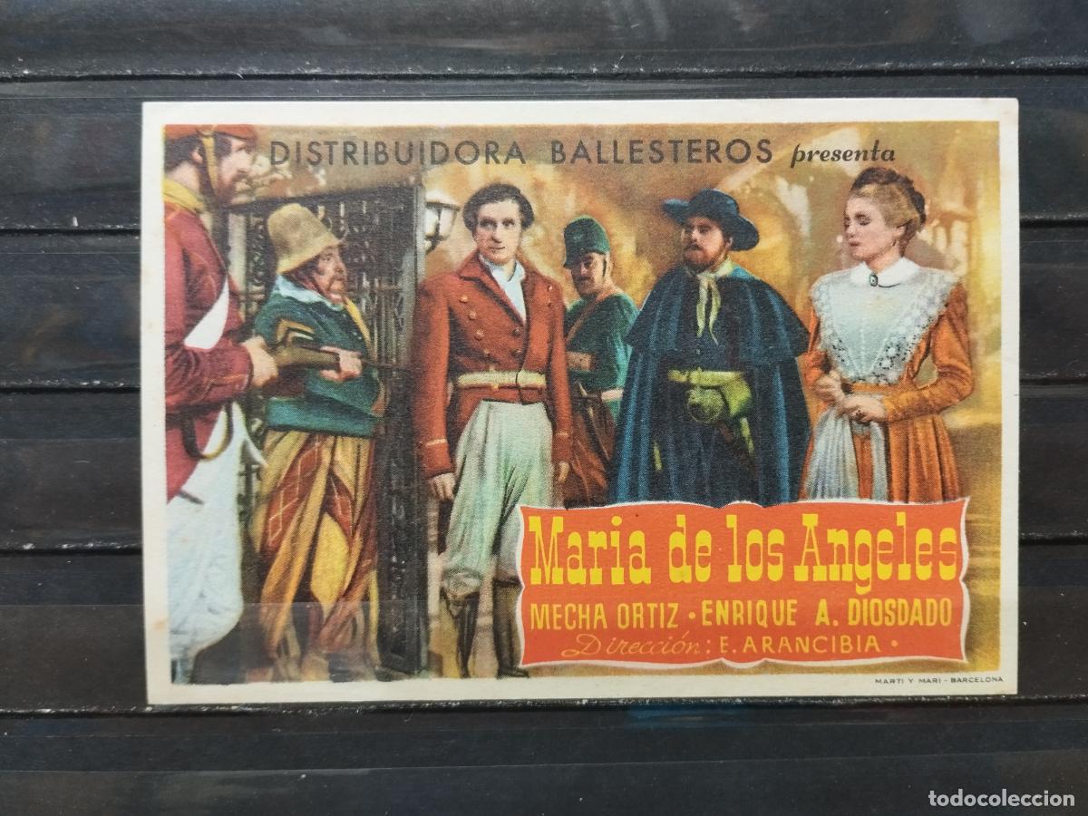 Foglietti di film di film antichi di cinema: BZB PROGRAMA DE CINE. SENCILLO. MARIA DE LOS ANGELES. CON MECHA ORTIZ Y ENRIQUE DIOSDADO. SIN DORSO.