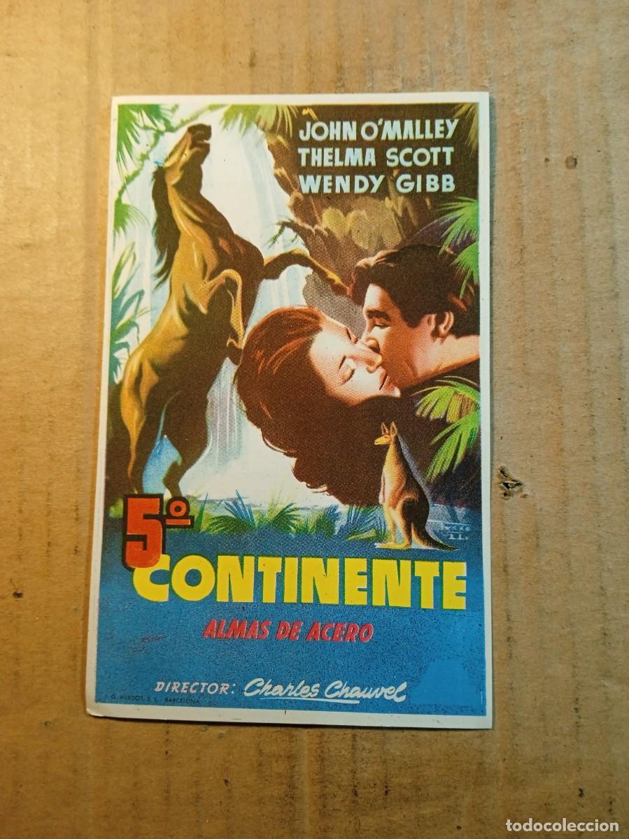 Cinema: FOLLETO DE MANO CON PUBLICIDAD 5&ordm; CONTINENTE ALMAS DE ACERO