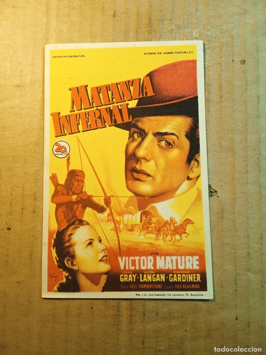 Kino: FOLLETO DE MANO CON PUBLICIDAD MATANZA INFERNAL