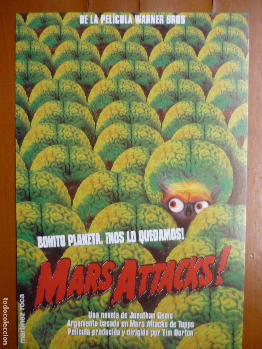 Cine: mars attacks - folleto mano original estreno publicidad libro ed. martinez roca - tim burton