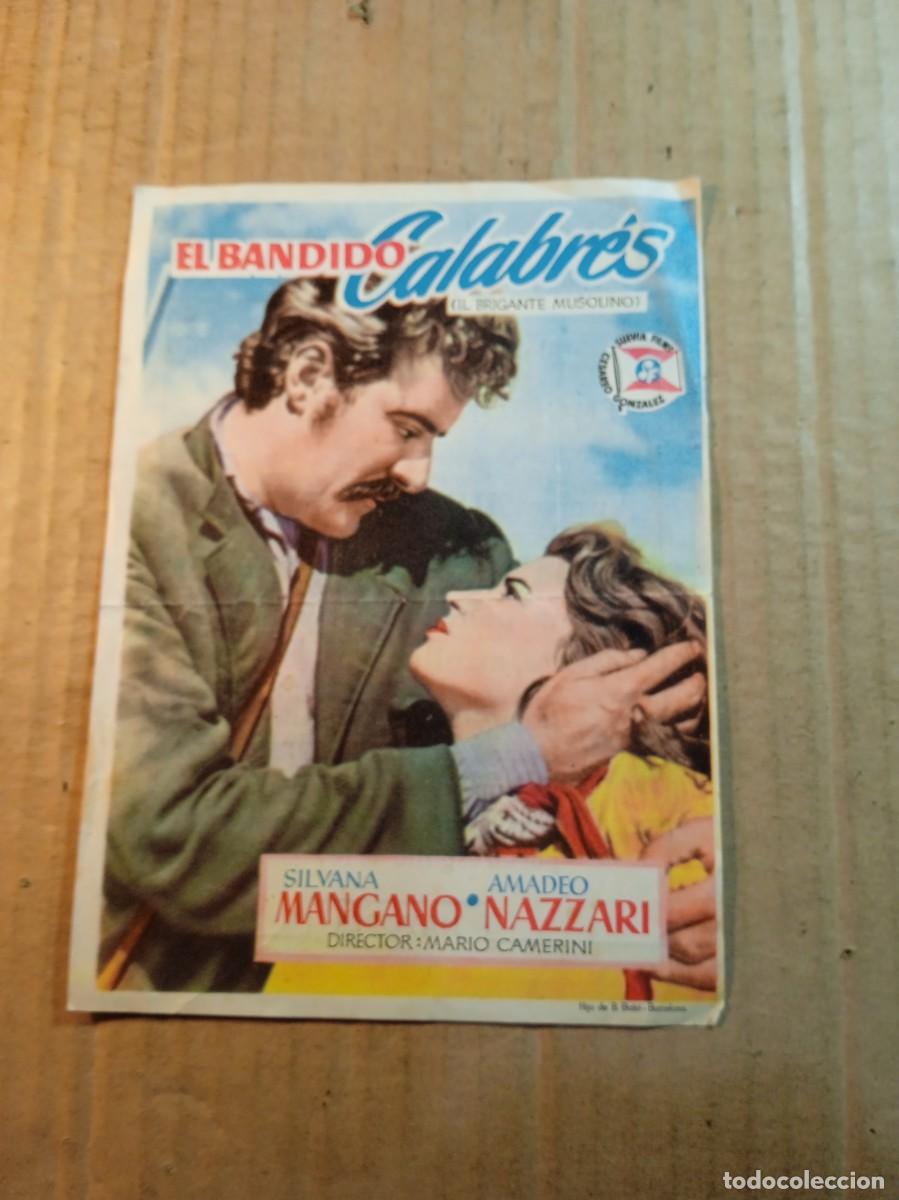 Cinema: FOLLETO DE MANO CON PUBLICIDAD EL BANDIDO CALABR&Eacute;S