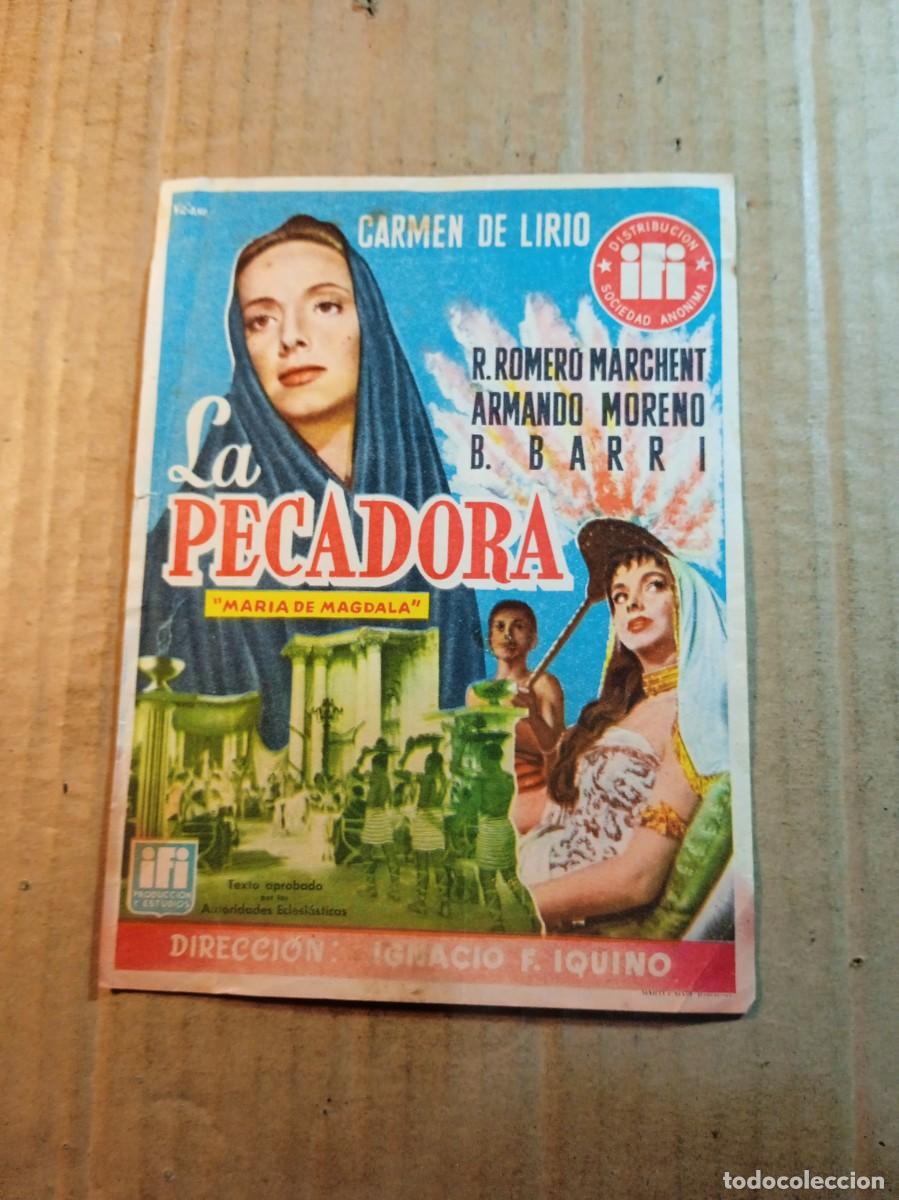  Flyers Publicitaires de films Anciens: FOLLETO DE MANO CON PUBLICIDAD LA PECADORA