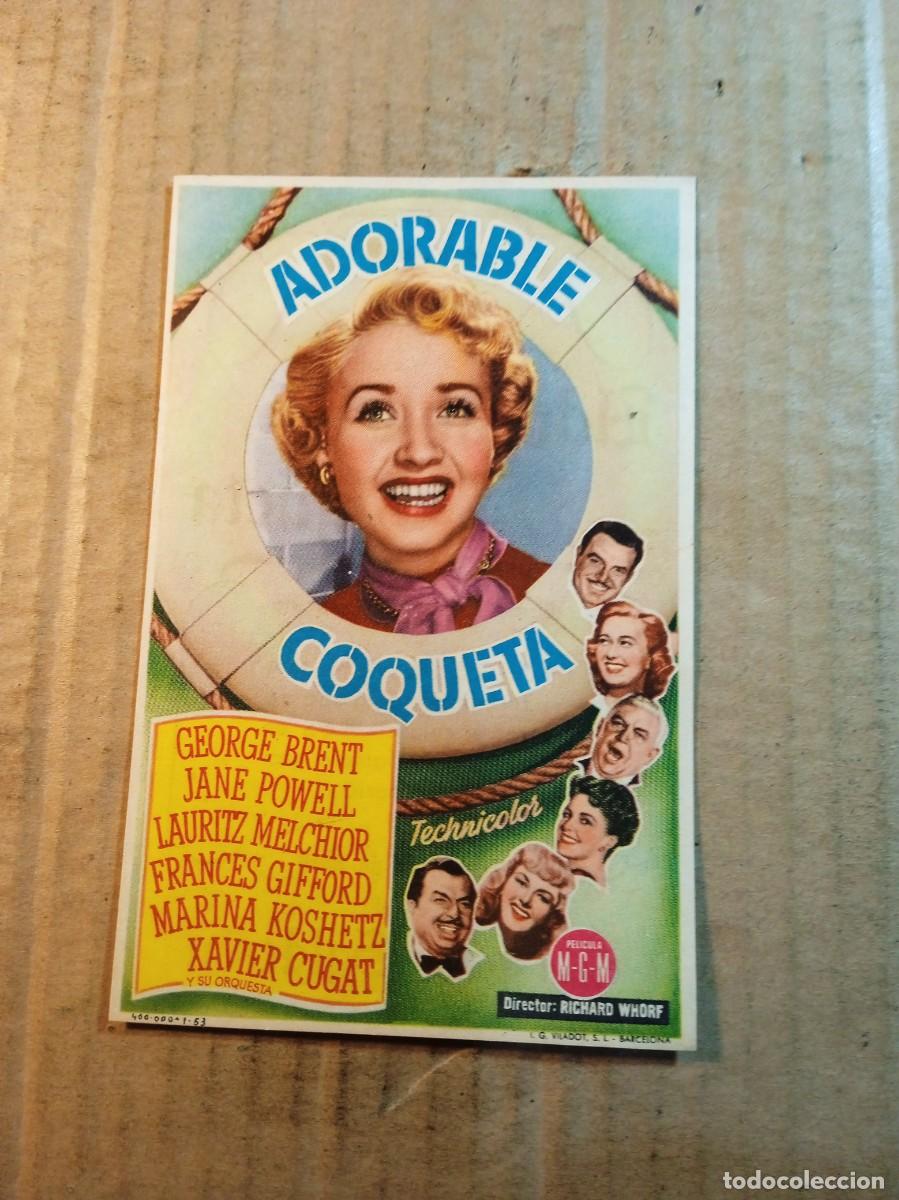  Flyers Publicitaires de films Anciens: FOLLETO DE MANO CON PUBLICIDAD ADORABLE COQUETA