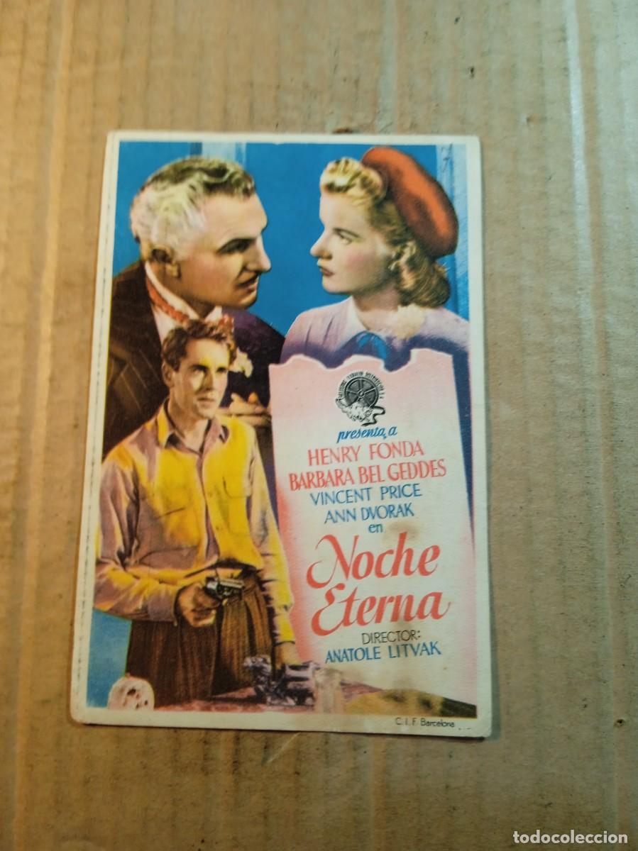 Folhetos de m&atilde;o de filmes antigos de cinema: FOLLETO DE MANO CON PUBLICIDAD NOCHE ETERNA