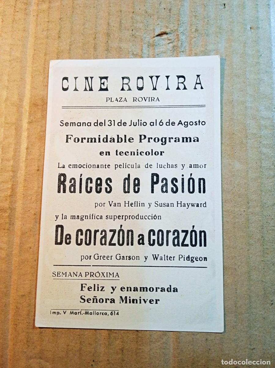 Cine: FOLLETO DE MANO CON PUBLICIDAD DE CORAZON A CORAZON - Foto 2