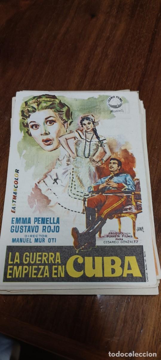  Foglietti di film di film antichi di cinema: La guerra empieza en Cuba.Folleto mano