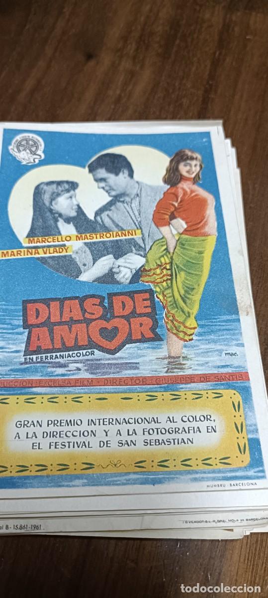  Foglietti di film di film antichi di cinema: D&iacute;as de amor.Folleto mano