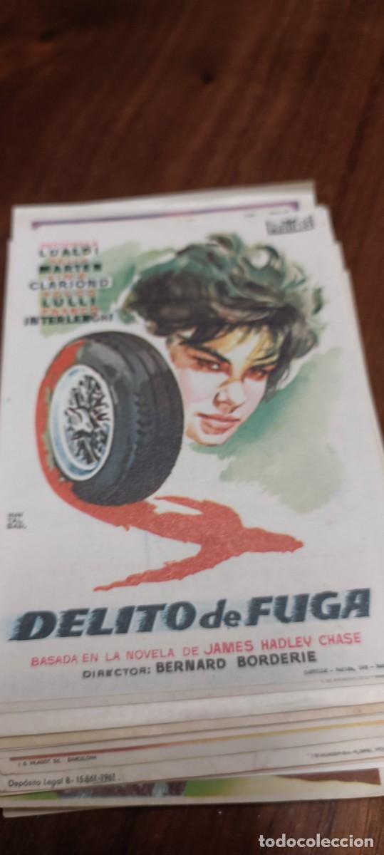  Foglietti di film di film antichi di cinema: Delito de fuga.Folleto mano