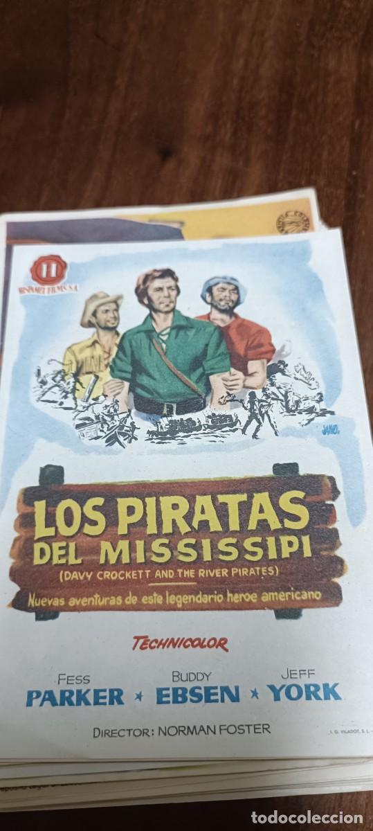  Foglietti di film di film antichi di cinema: Los piratas del Mississippi.Folleto mano
