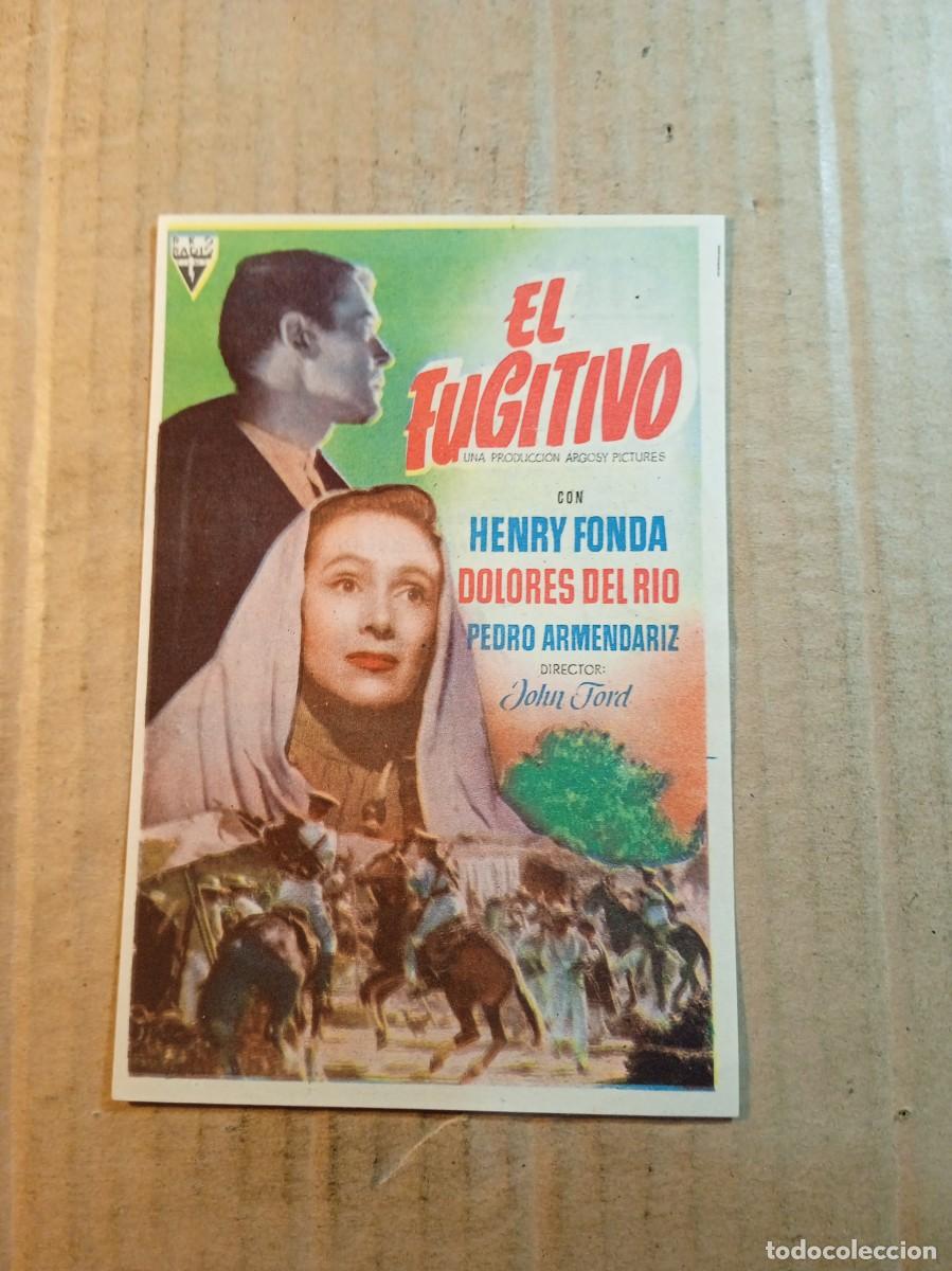 Kino: FOLLETO DE MANO CON PUBLICIDAD EL FUGITIVO