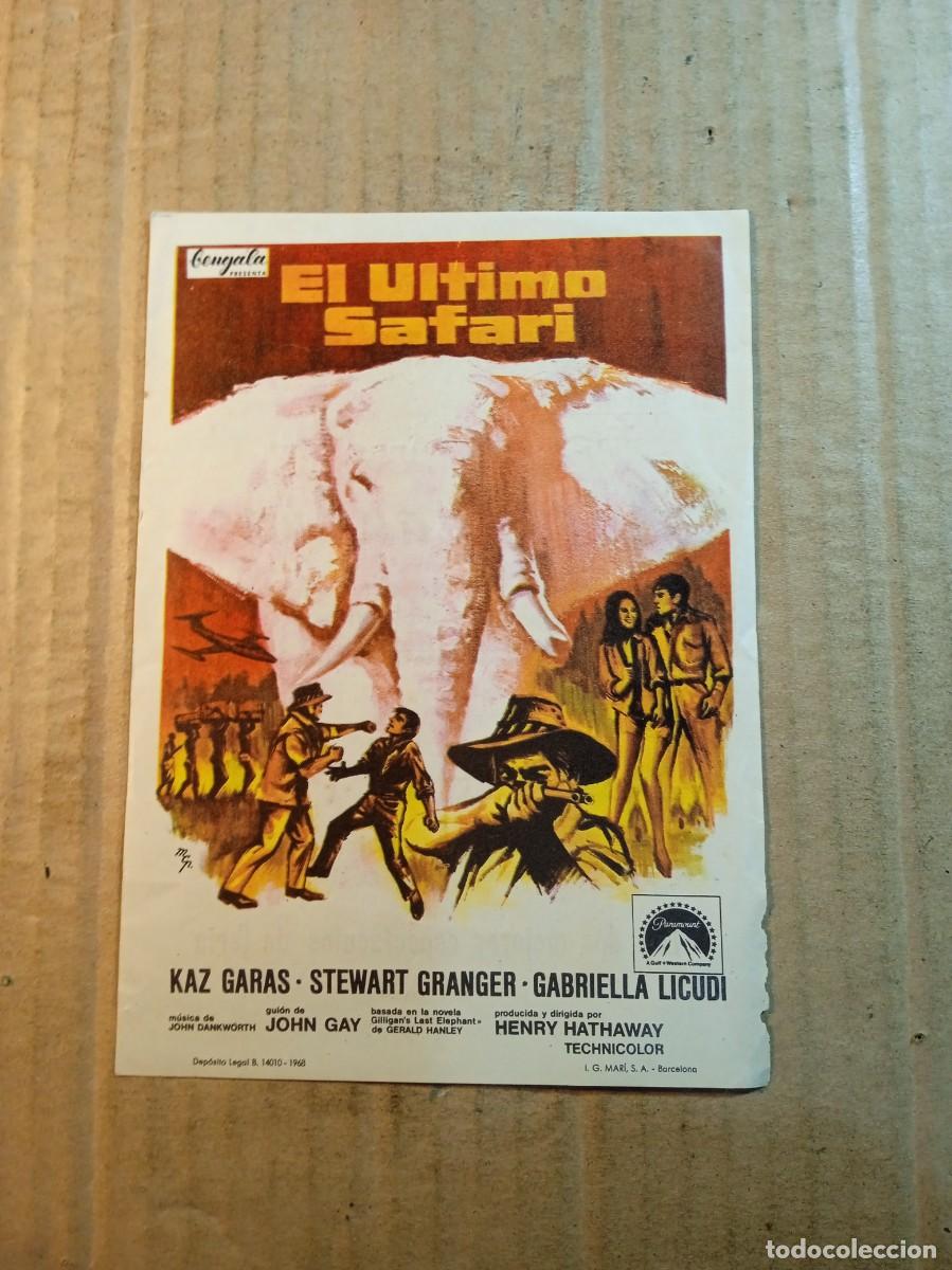  Flyers Publicitaires de films Anciens: FOLLETO DE MANO CON PUBLICIDAD EL ULTIMO SAFARI