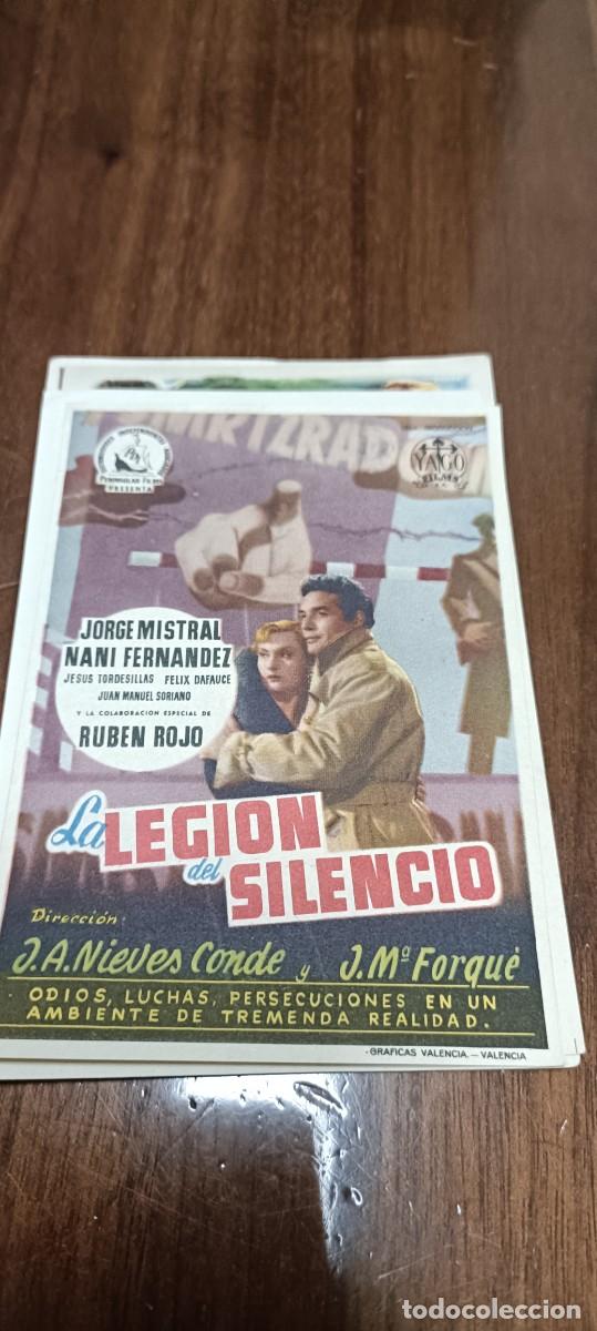  Foglietti di film di film antichi di cinema: La legi&oacute;n del silencio.Folleto mano
