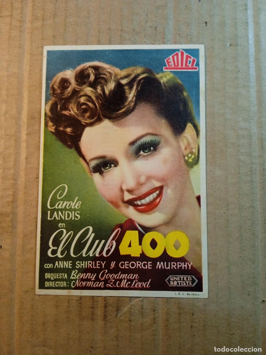 Kino: FOLLETO DE MANO CON PUBLICIDAD EL CLUB 400