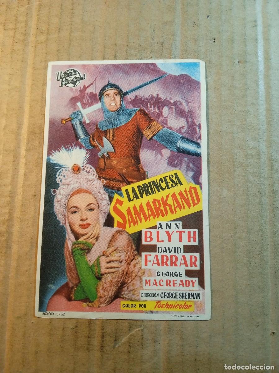 Folhetos de m&atilde;o de filmes antigos de cinema: FOLLETO DE MANO CON PUBLICIDAD LA PRINCESA SAMARKAND
