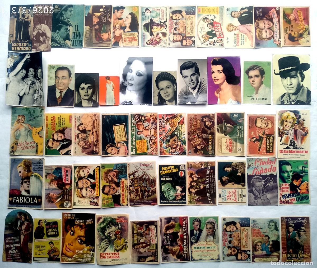  Foglietti di film di film antichi di cinema: 50 PROGRAMAS VARIADOS, LOTE N&ordm; 277. ( 19 CON EL DORSO IMPRESO).