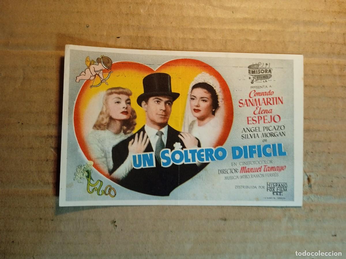  Flyers Publicitaires de films Anciens: FOLLETO DE MANO CON PUBLICIDAD UN SOLTERO DIFICIL