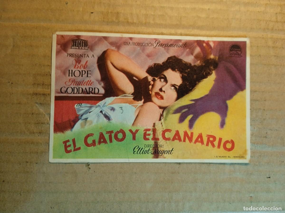 Kino: FOLLETO DE MANO CON PUBLICIDAD EL GATO Y EL CANARIO