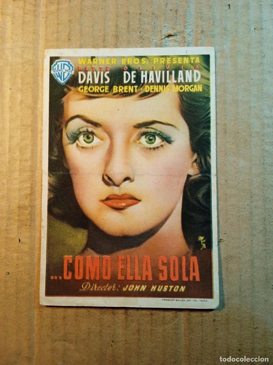  Foglietti di film di film antichi di cinema: FOLLETO DE MANO CON PUBLICIDAD COMO ELLA SOLA