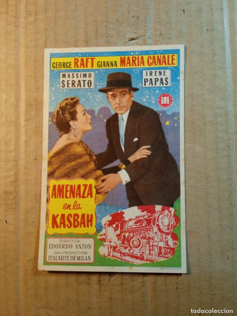  Foglietti di film di film antichi di cinema: FOLLETO DE MANO CON PUBLICIDAD AMENAZA EL LA KASBAH