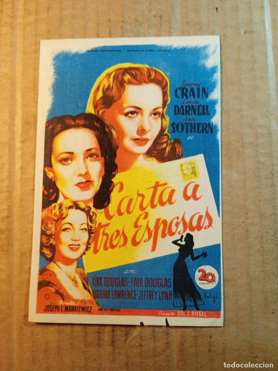  Foglietti di film di film antichi di cinema: FOLLETO DE MANO CON PUBLICIDAD CARTA A TRES ESPOSAS