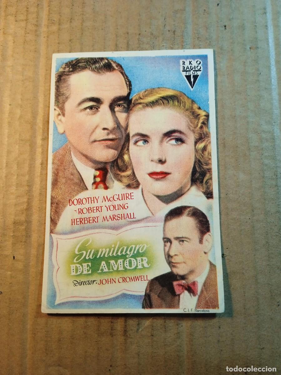  Flyers Publicitaires de films Anciens: FOLLETO DE MANO CON PUBLICIDAD SU MILAGRO DE AMOR
