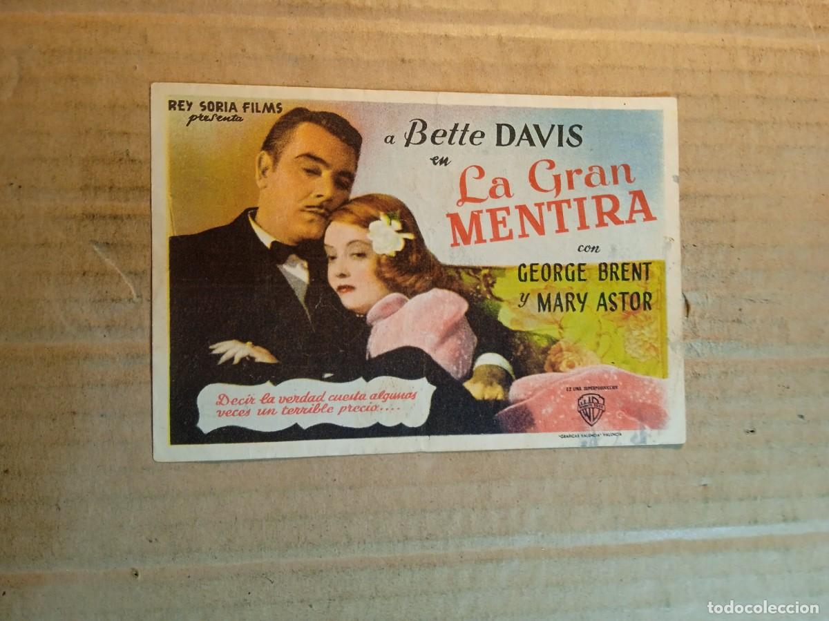  Flyers Publicitaires de films Anciens: FOLLETO DE MANO CON PUBLICIDAD LA GRAN MENTIRA