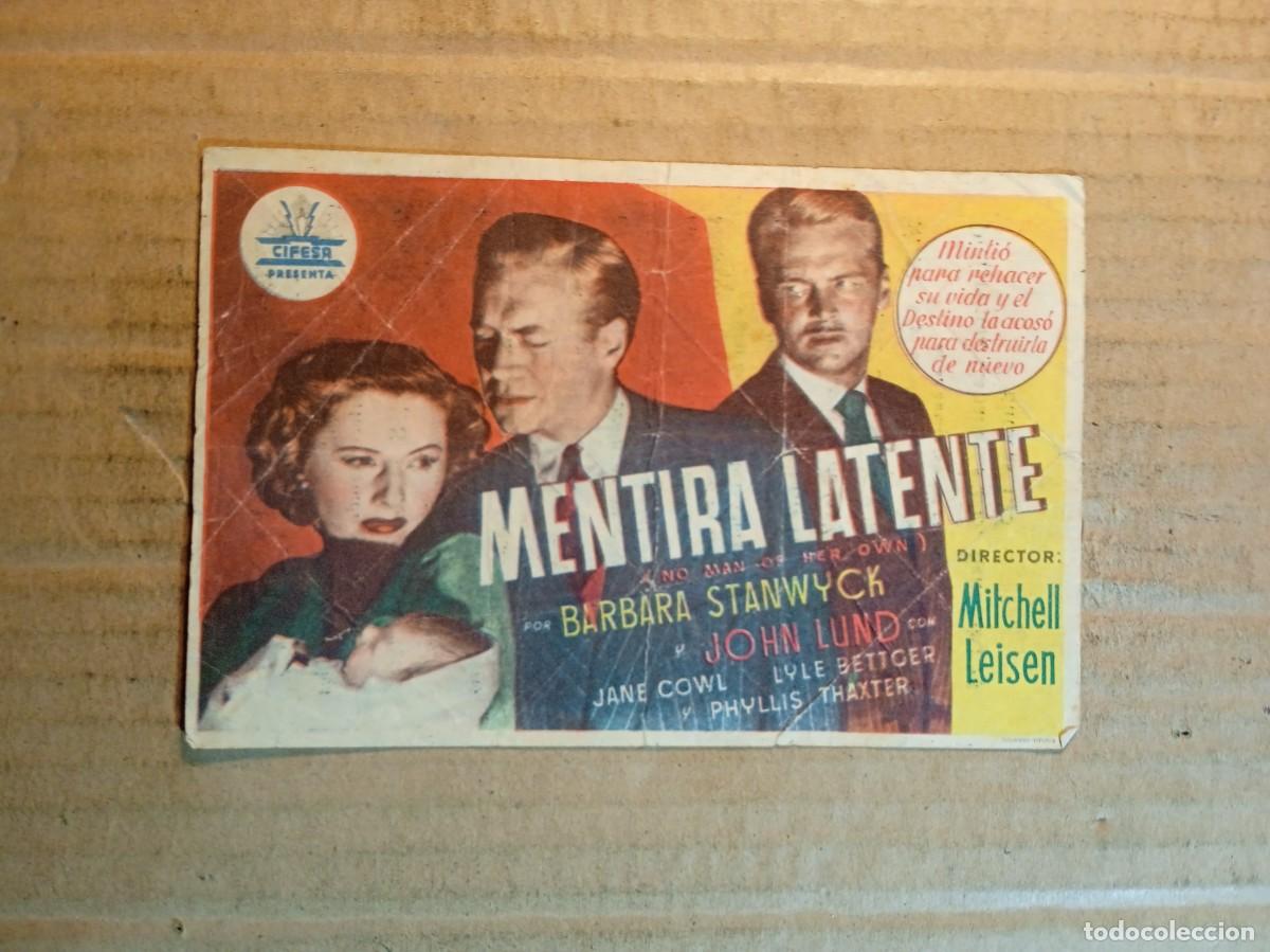Kino: FOLLETO DE MANO CON PUBLICIDAD MENTIRA LATENTE
