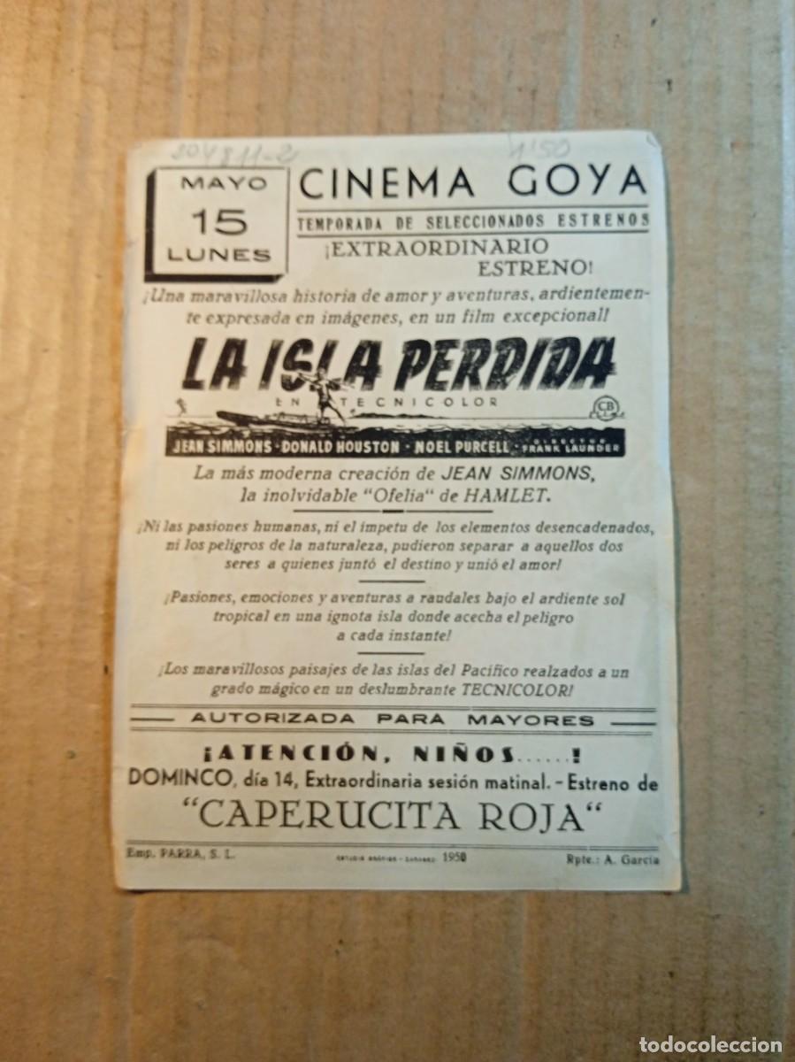 Cine: FOLLETO DE MANO CON PUBLICIDAD LA ISLA PERDIDA - Foto 2