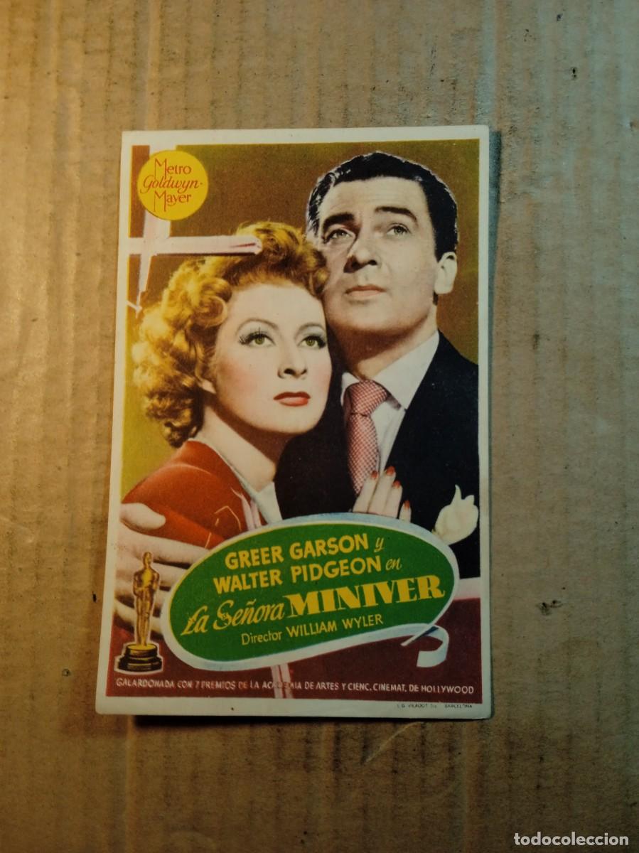  Flyers Publicitaires de films Anciens: FOLLETO DE MANO CON PUBLICIDAD LA SE&Ntilde;ORA MINIVER