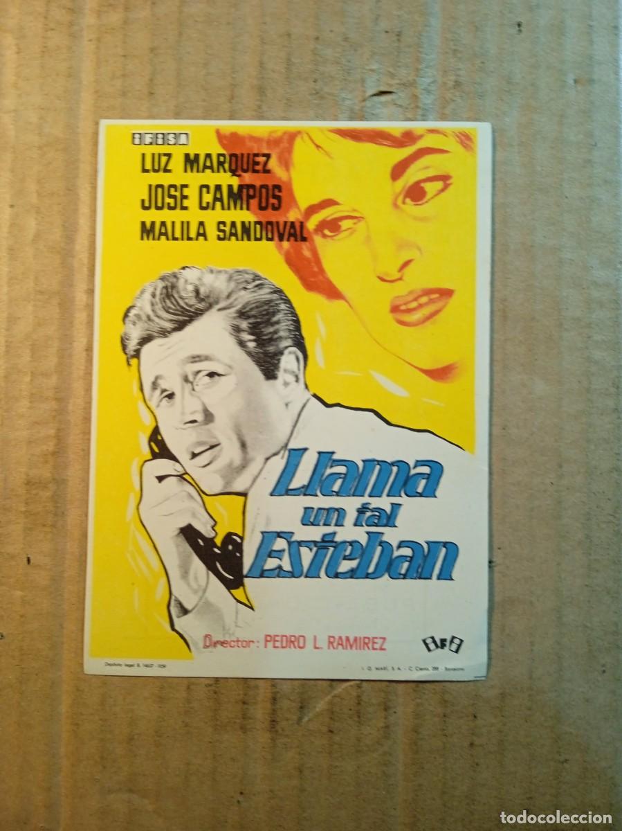  Flyers Publicitaires de films Anciens: FOLLETO DE MANO CON PUBLICIDAD LLAMA UN TAL ESTEBAN