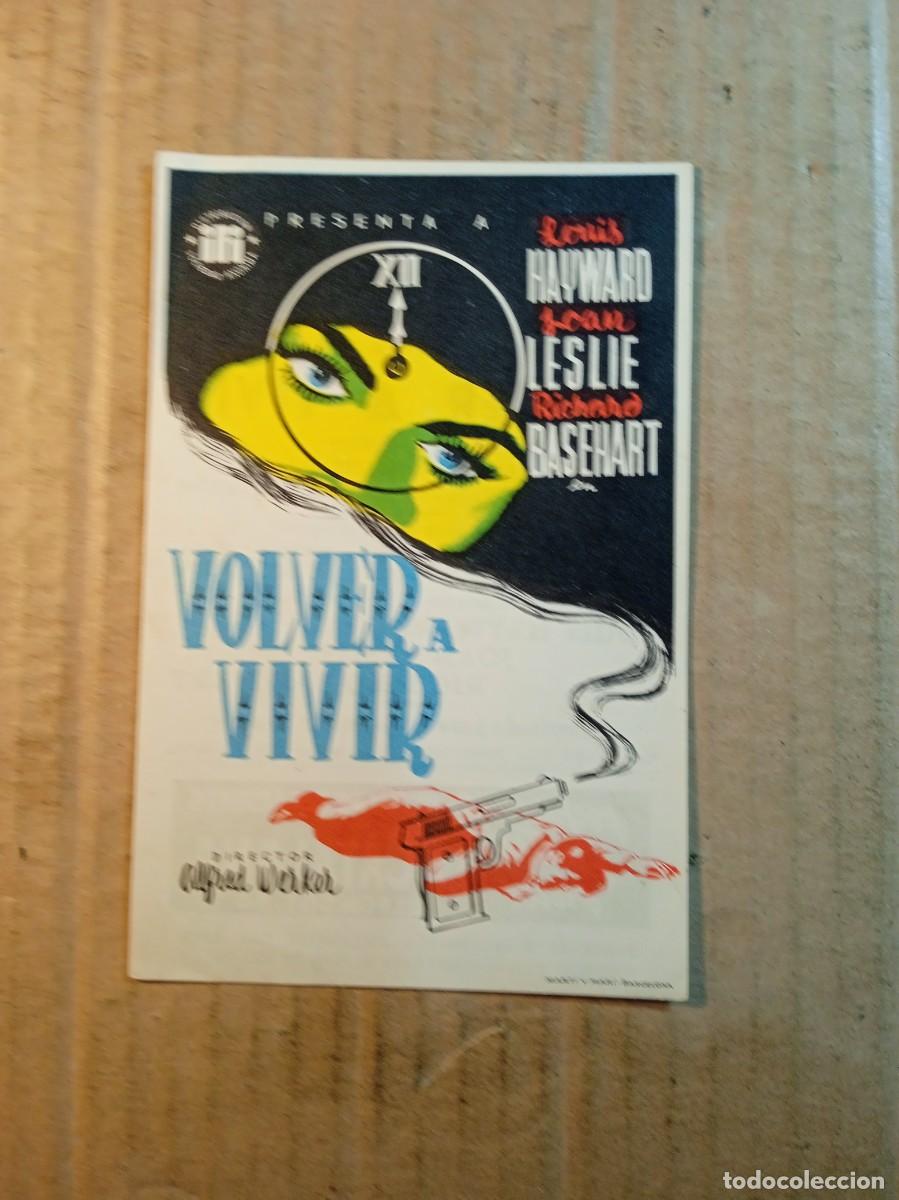  Flyers Publicitaires de films Anciens: FOLLETO DE MANO CON PUBLICIDAD VOLVER A VIVIR