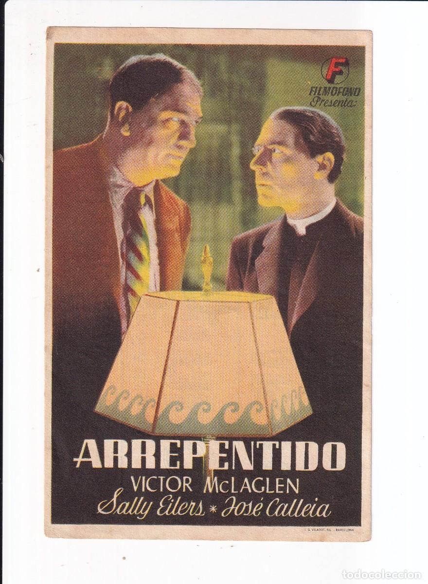 Cine: ARREPENTIDO : VICTOR McLAGLEN .- CON PUBLICIDAD