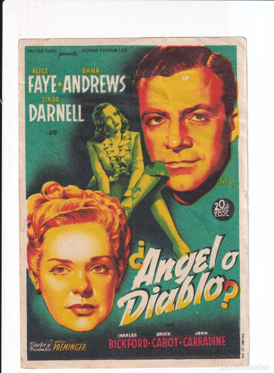 Cine: ANGEL O DIABLO : ALICE FAYE .- SIN PUBLICIDAD