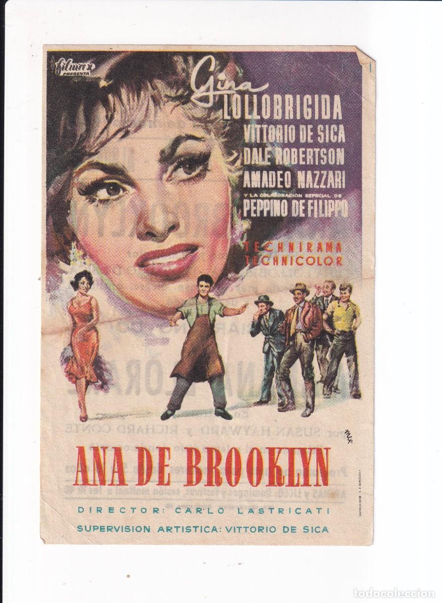 Cine: ANA DE BROOKLYN : GINA LOLLOBRIGIDA .- CON PUBLICIDAD
