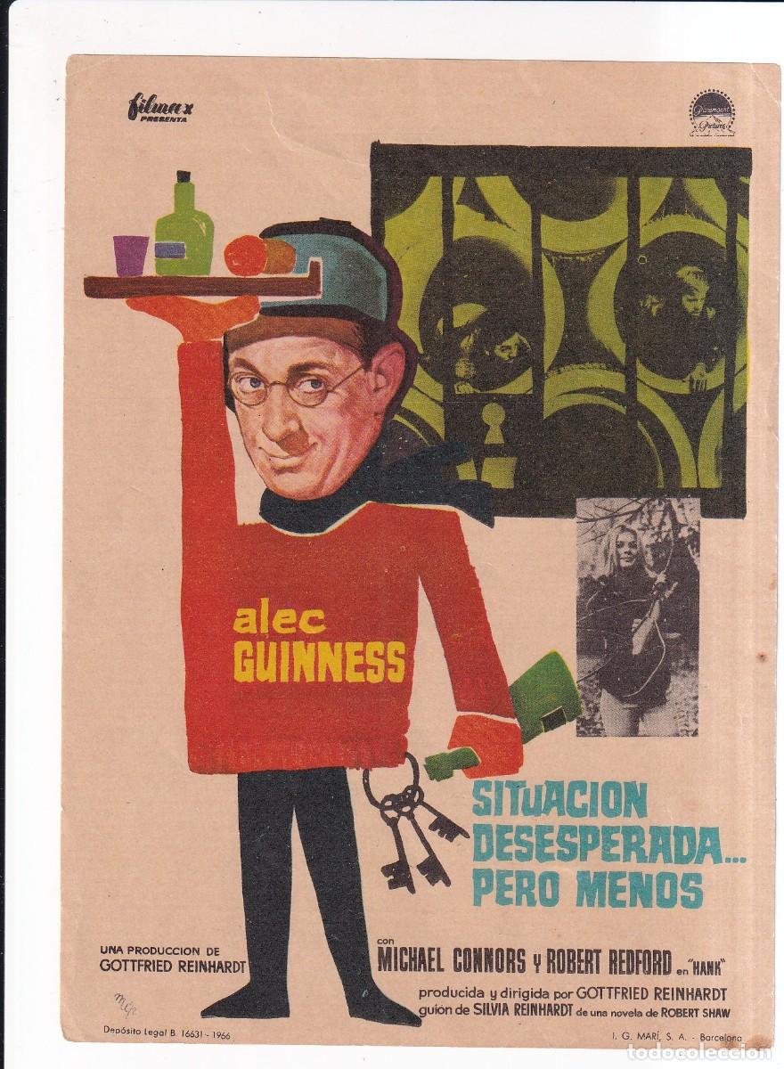 Cine: SITUACION DESESPERADA PERO MENOS : ALEC GUINNESS .- SIN PUBLICIDAD