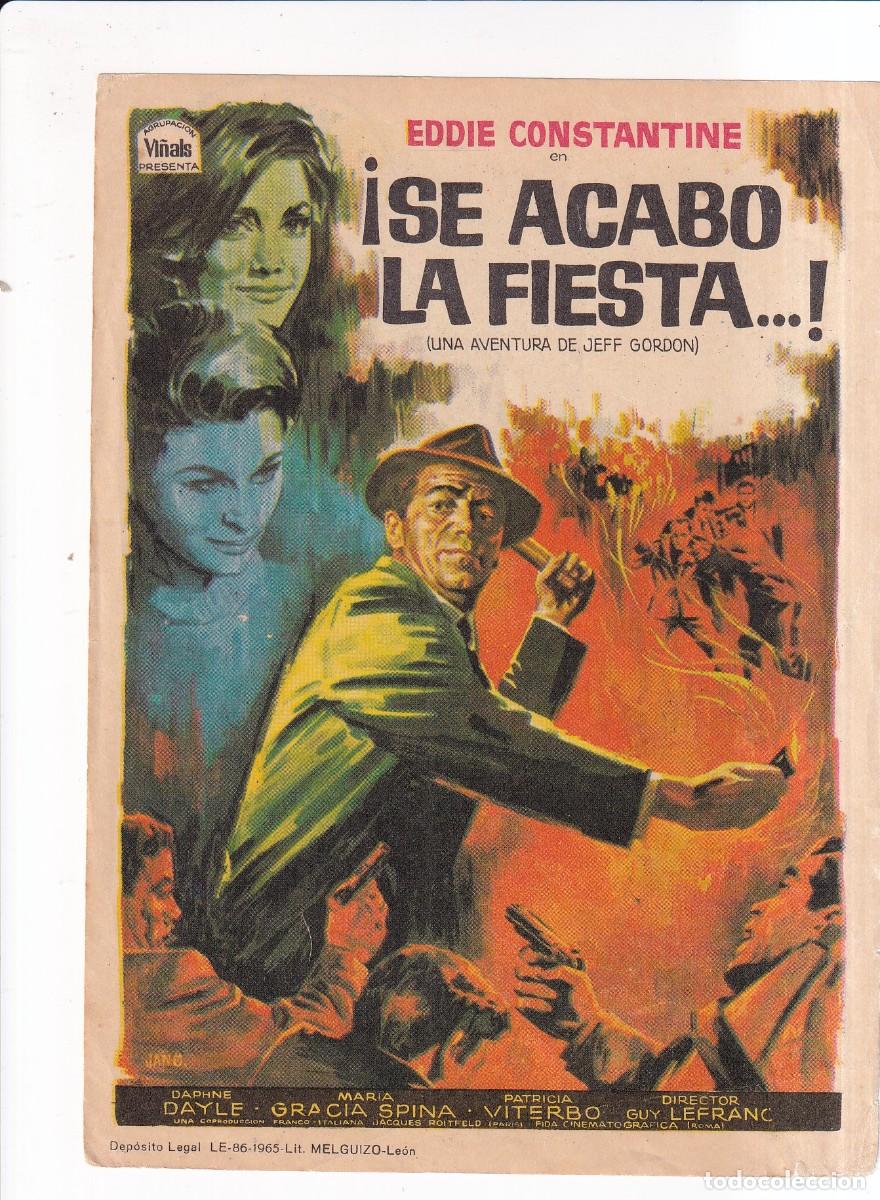 Cine: SE ACABO LA FIESTA : EDDIE CONSTANTINE .- SIN PUBLICIDAD