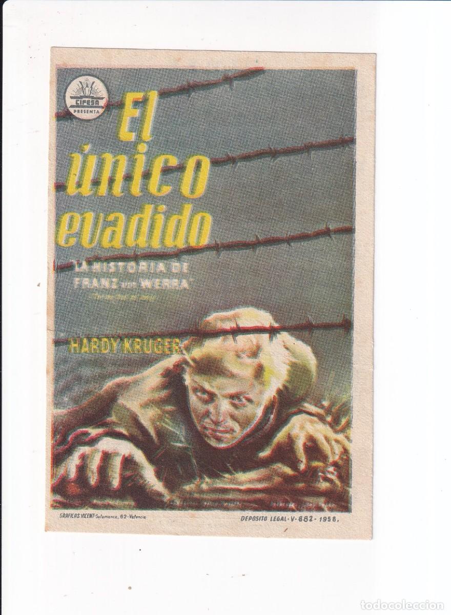 Cine: EL UNICO EVADIDO : HARDY KRUGER .- CON PUBLICIDAD