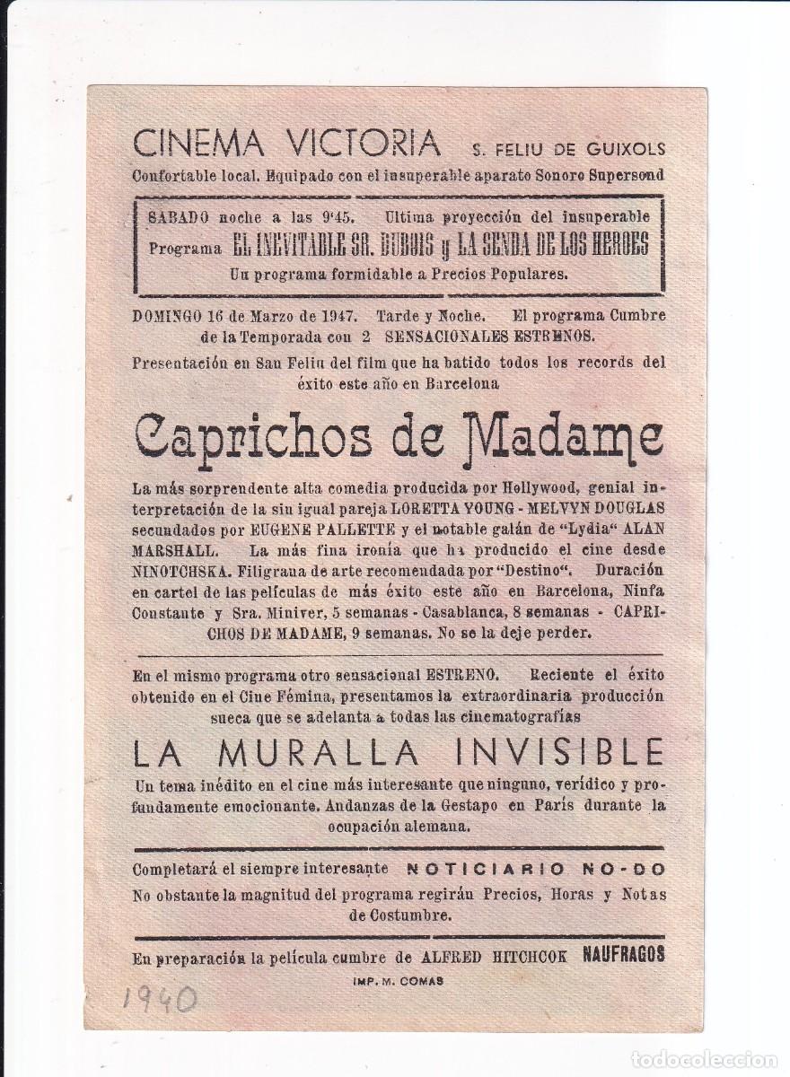 Cine: CAPRICHOS DE MADAME : LORETTA YOUNG .- CON PUBLICIDAD - Foto 2