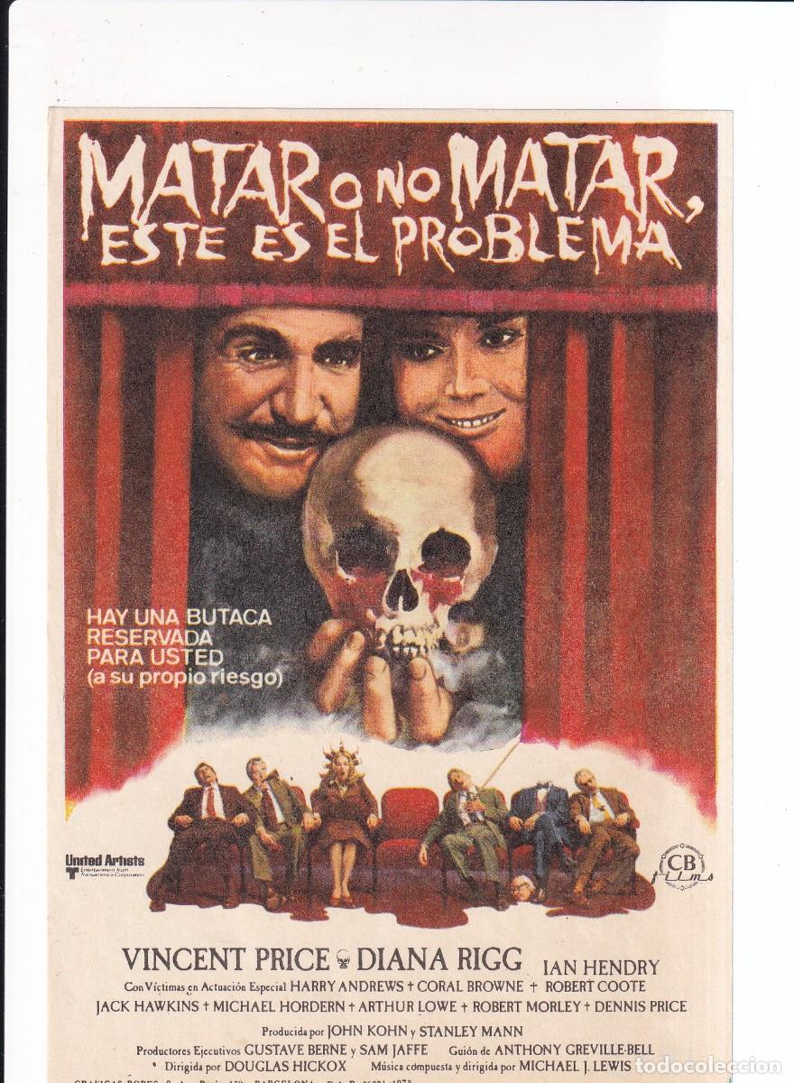 Cine: MATAR O NO MATAR, ESTE ES EL PROBLEMA : VINCENT PRICE .- SIN PUBLICIDAD
