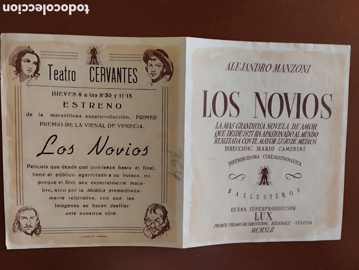 Cine: 2 Folletos Programas DOBLES - LOS NOVIOS - Foto 3