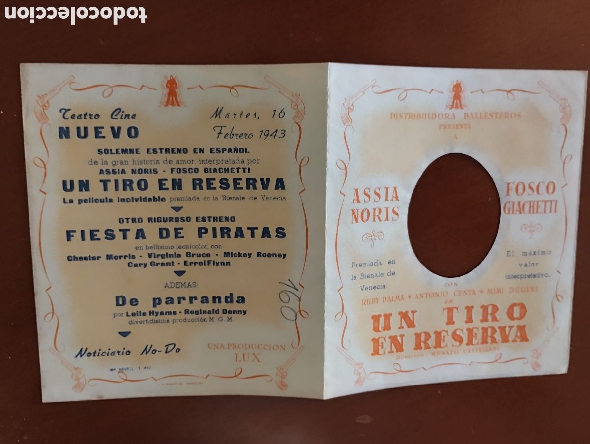 Cine: Folleto Programa de cine DOBLE - UN TIRO EN RESERVA
