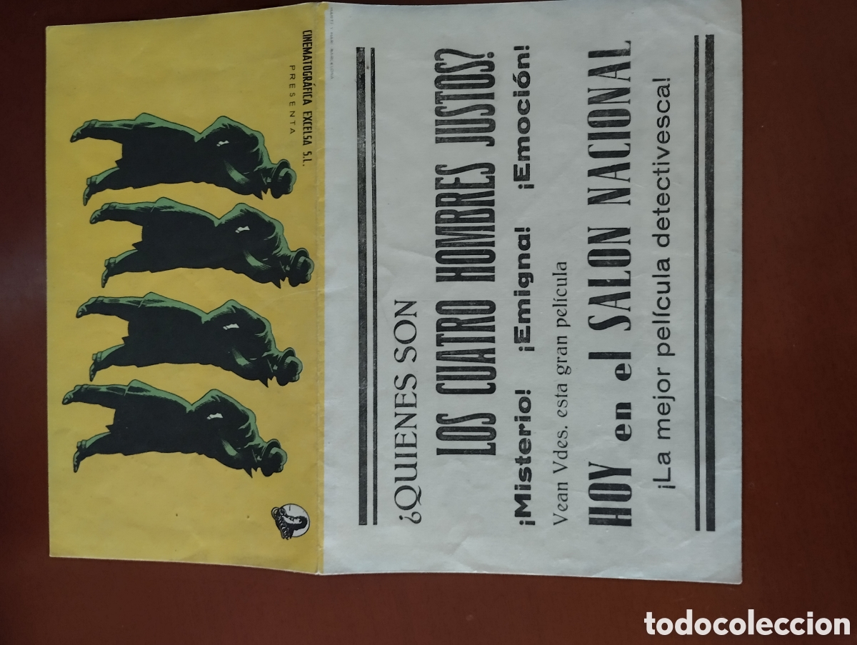 Cine: Folleto Programa de cine DOBLE - LOS CUATRO HOMBRES JUNTOS